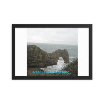 Coastal Escape Framed photo paper poster with realestatematching without key Logo