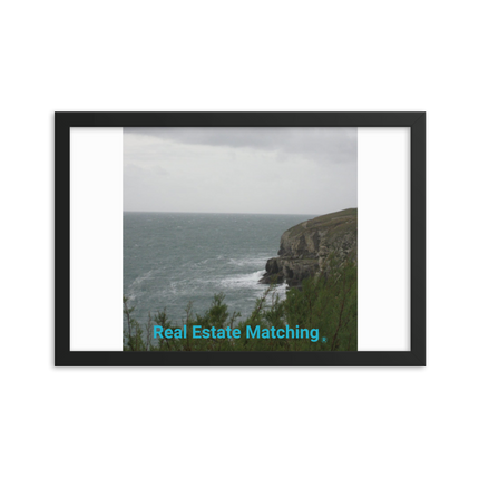 Seaside Serenity Framed photo paper poster with realestatematching without key Logo