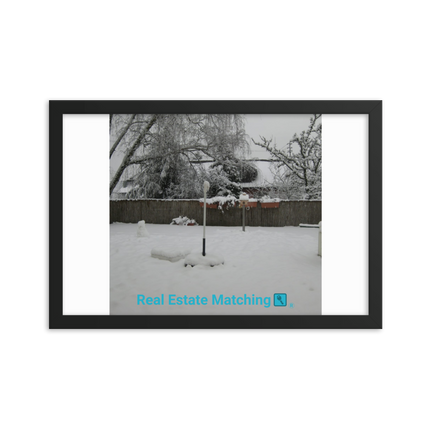 Winter Wonderland Framed photo paper poster with realestatematching with key Logo