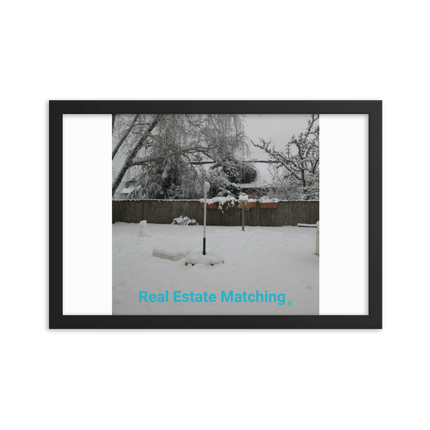 Winter Wonderland Framed photo paper poster with realestatematching without key Logo