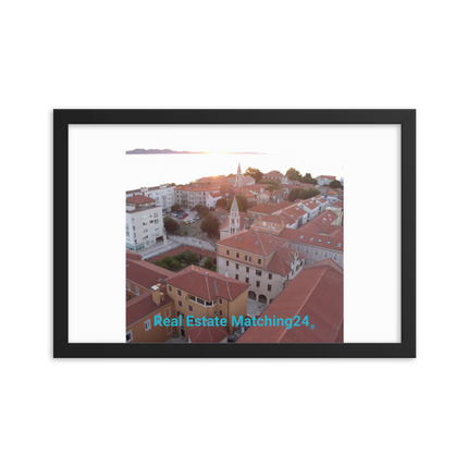 Roof Sunset View Framed photo paper poster with realestatematching24 without key Logo