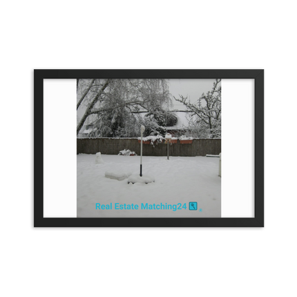 Winter Wonderland Framed photo paper poster with realestatematching24 with key Logo