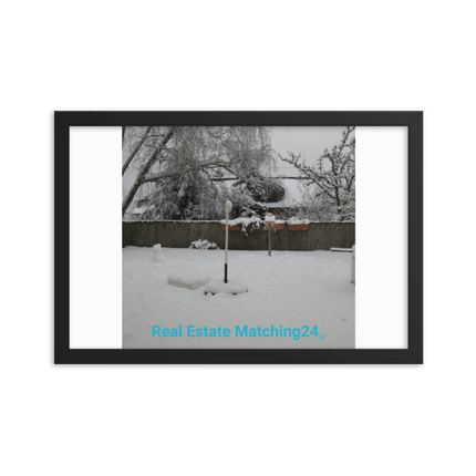 Winter Wonderland Framed photo paper poster with realestatematching24 without key Logo