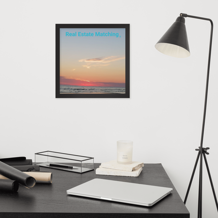 Sunset Sinari Framed photo paper poster with Real Estate Matching Logo
