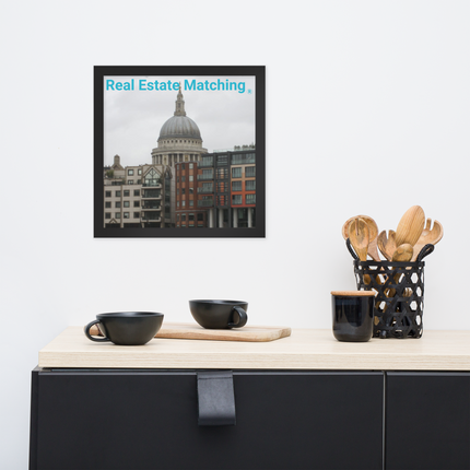 St. Paul's Cathedral Framed photo paper poster with Real Estate Matching Logo