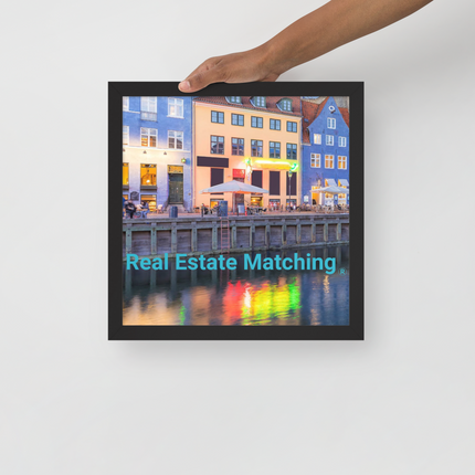 Nyhavn Framed photo paper poster with Real Estate Matching Logo