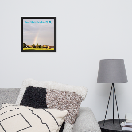 The Rainbow Sinari Framed photo paper poster with Real Estate Matching24 Logo