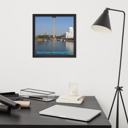 Lovely Sinari Framed photo paper poster with Real Estate Matching24 Logo
