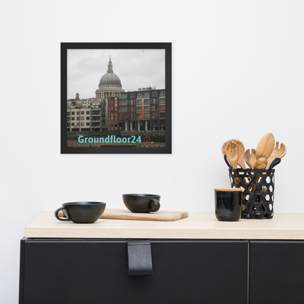 St. Paul's Cathedral Framed photo paper poster with Groundfloor24 Logo