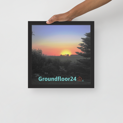Beautiful Sunset Sinari Framed photo paper poster with Groundfloor24 with House Logo