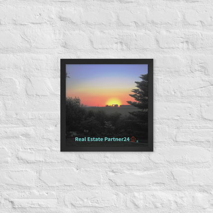 Beautiful Sunset Sinari Framed photo paper poster with realestatepartner24 with house Logo