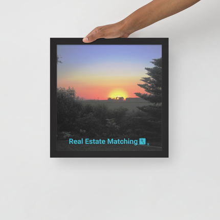 Beautiful Sunset Sinari Framed photo paper poster with realestatematching with key Logo