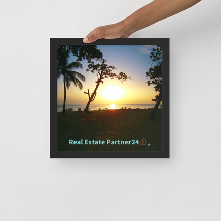 Beautiful Sea View Framed photo paper poster with realestatepartner24 with house Logo