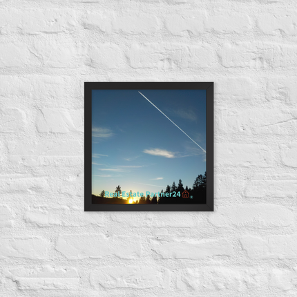 Attractive Sunset Sinari Framed photo paper poster with realestatepartner24 with house Logo