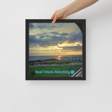 Natural View Framed photo paper poster with realestatematching with key Logo