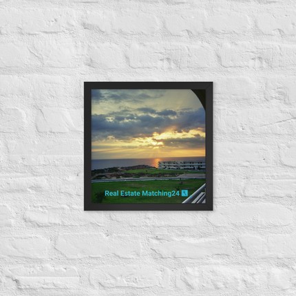 Natural View Framed photo paper poster with realestatematching24 with key Logo