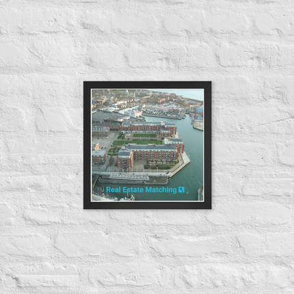 Nice City Framed photo paper poster with realestatematching with key Logo
