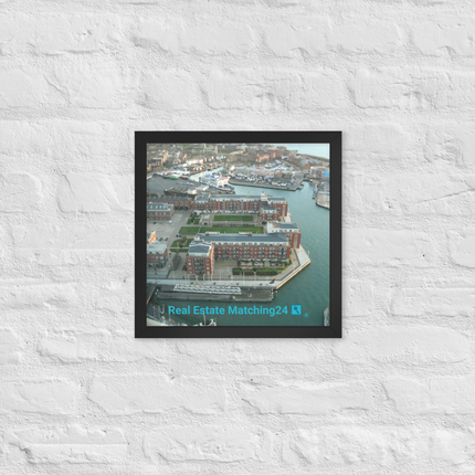 Nice City Framed photo paper poster with realestatematching24 with key Logo