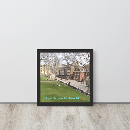 Beautiful Park Framed photo paper poster with realestatepartner24 with house Logo