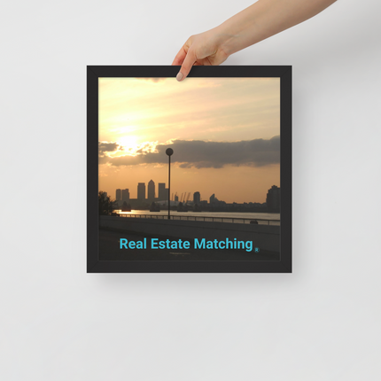 Majestic Sunset Framed photo paper poster with realestatematching without key Logo