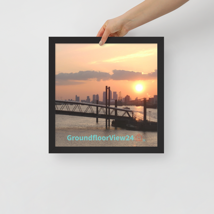 Evening Glow Framed photo paper poster with realestatematching with key Logo