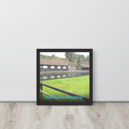 Lakeside Serenity Framed photo paper poster with realestatematching without key Logo