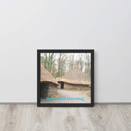 Village Charm Framed photo paper poster with realestatematching without key Logo