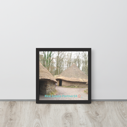 Village Charm Framed photo paper poster with realestatepartner24 with house Logo
