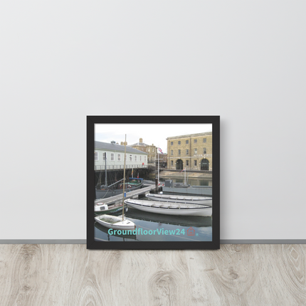 Boat on Water Framed photo paper poster with groundfloorview24 with House Logo