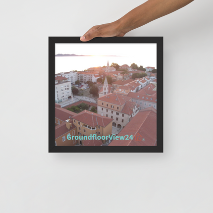 Roof Sunset View Framed photo paper poster with groundfloorview24 with House Logo