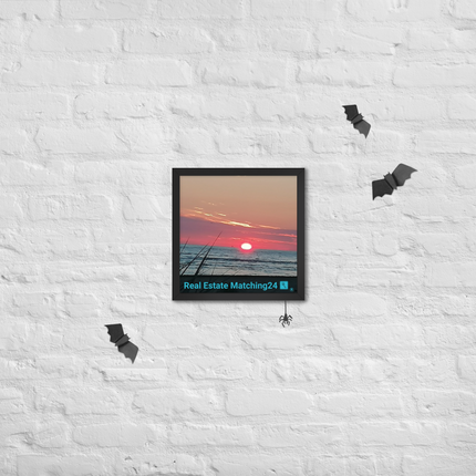 Beutiful Framed photo paper poster with Real Estate Matching24 Logo