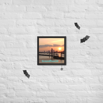 Evening Glow Framed photo paper poster with Groundfloor24 with House Logo