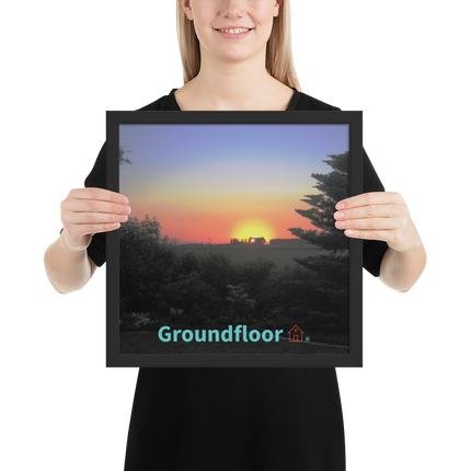 Beautiful Sunset Sinari Framed photo paper poster with Groundfloor with House Logo