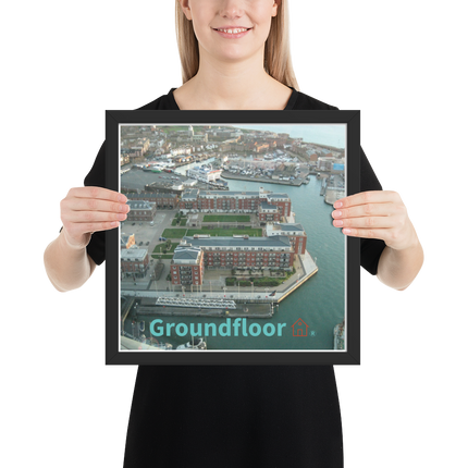 Nice City Framed photo paper poster with Groundfloor with House Logo