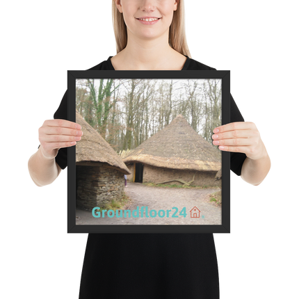 Village Charm Framed photo paper poster with Groundfloor24 with House Logo