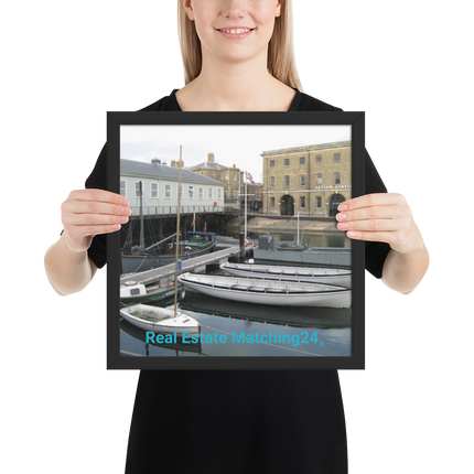 Boat on Water Framed photo paper poster with realestatematching24 without key Logo