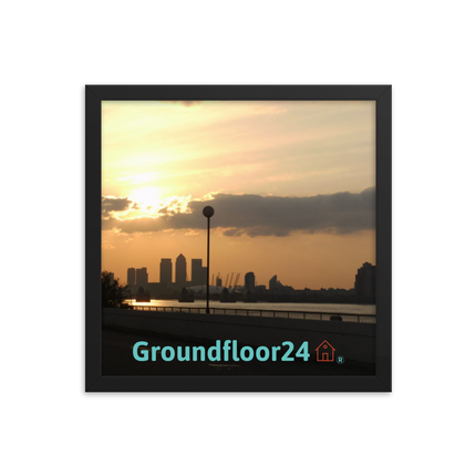 Majestic Sunset Framed photo paper poster with Groundfloor24 with House Logo