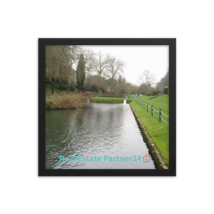 Lakeside Beauty Framed photo paper poster with realestatepartner24 with house Logo