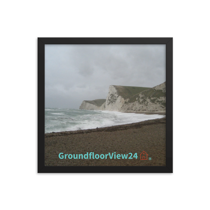 Waves and Sand Framed photo paper poster with groundfloorview24 with House Logo