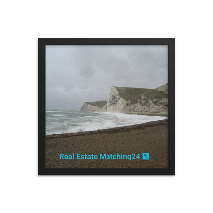 Waves and Sand Framed photo paper poster with realestatematching24 with key Logo
