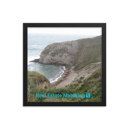 Sea & Hills Framed photo paper poster with realestatematching with key Logo