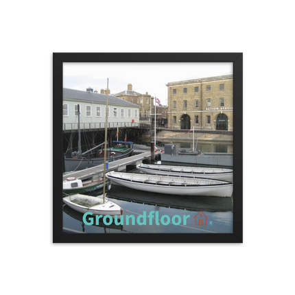 Boat on Water Framed photo paper poster with Groundfloor with House Logo