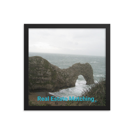 Coastal Escape Framed photo paper poster with realestatematching without key Logo