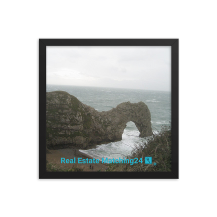 Coastal Escape Framed photo paper poster with realestatematching24 with key Logo