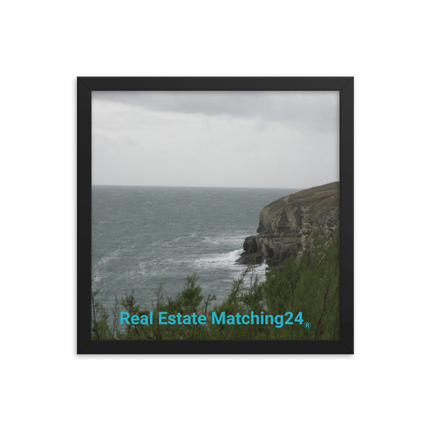Seaside Serenity Framed photo paper poster with realestatematching24 without key Logo
