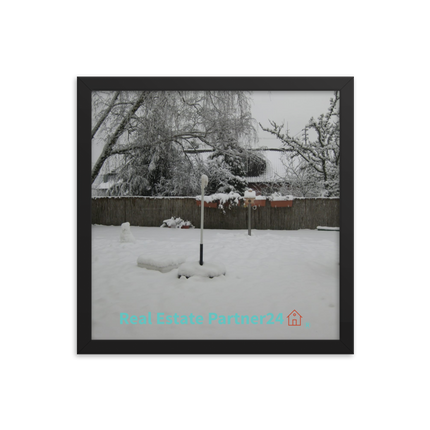 Winter Wonderland Framed photo paper poster with realestatepartner24 with house Logo