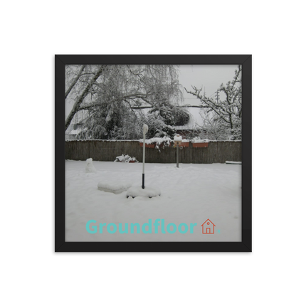 Winter Wonderland Framed photo paper poster with Groundfloor with House Logo