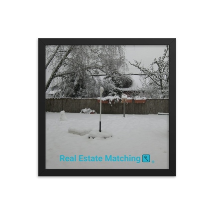 Winter Wonderland Framed photo paper poster with realestatematching with key Logo