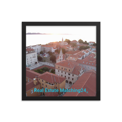 Roof Sunset View Framed photo paper poster with realestatematching24 without key Logo