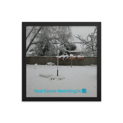 Winter Wonderland Framed photo paper poster with realestatematching24 with key Logo